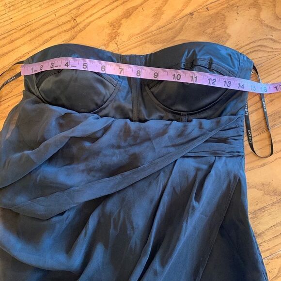 BEBE Black Silk Lined Bustier Dress Sz XS - Picture 14 of 15